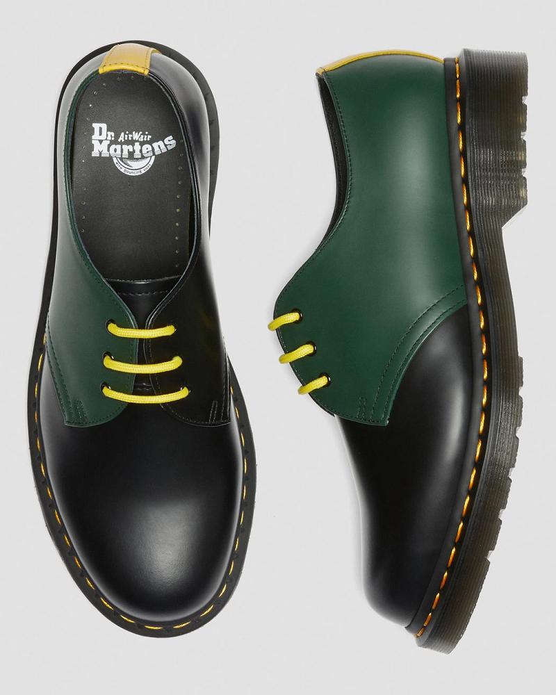 Dr Martens 1461 Contrast Smooth Leren Oxford Schoenen Heren Zwart | NL 225CTV